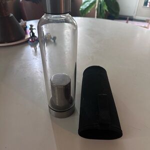 Iced Coffee infuser glass Bottle with Black Sleeve